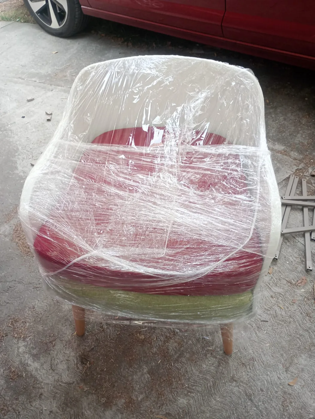 Sillón con asiento rojo